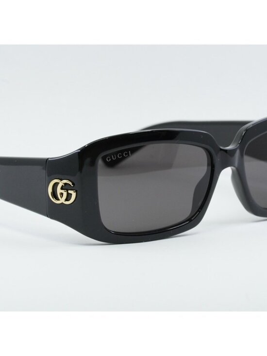 Gucci GG1403S 001 Women Sunglasses Black Rectangle Frame, Grey Lenses main image 10